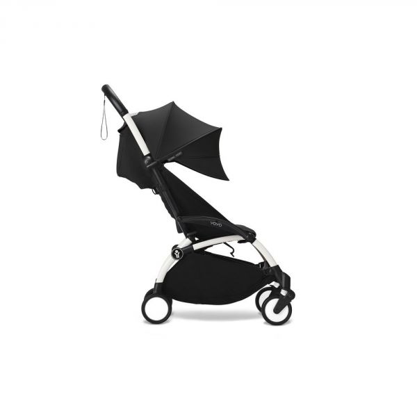 Poussette duo YOYO 3 - Châssis blanc Pack 6+ et siège auto car seat by BeSafe Noir