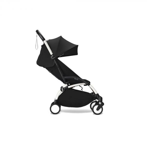 Poussette duo YOYO 3 - Châssis blanc Pack 6+ et siège auto car seat by BeSafe Noir