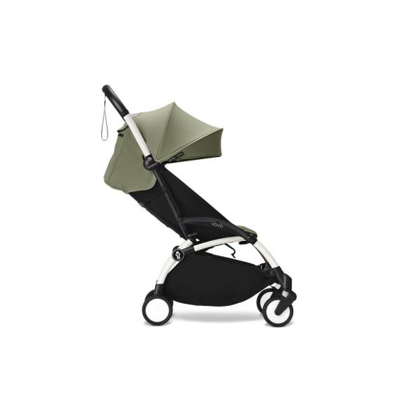 Poussette duo YOYO 3 - Châssis blanc Pack 6+ et siège auto car seat by BeSafe Olive