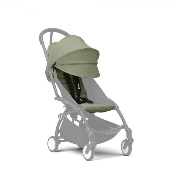 Poussette duo YOYO 3 - Châssis blanc Pack 6+ et siège auto car seat by BeSafe Olive