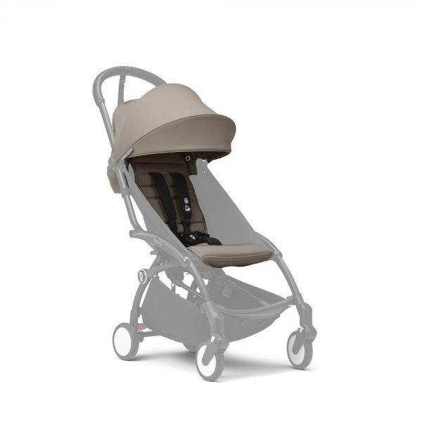 Poussette duo YOYO 3 - Châssis blanc Pack 6+ et siège auto car seat by BeSafe Taupe