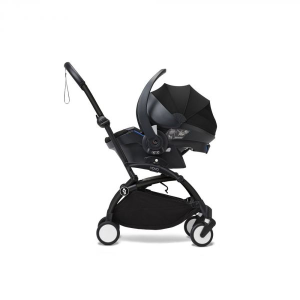 Poussette duo YOYO 3 - Châssis noir Pack 6+ et siège auto car seat by BeSafe Aqua