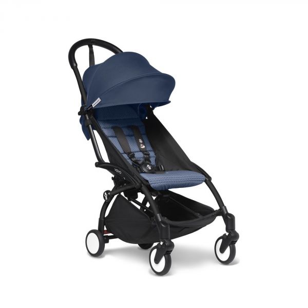 Poussette duo YOYO 3 - Châssis noir Pack 6+ et siège auto car seat by BeSafe Bleu Air France