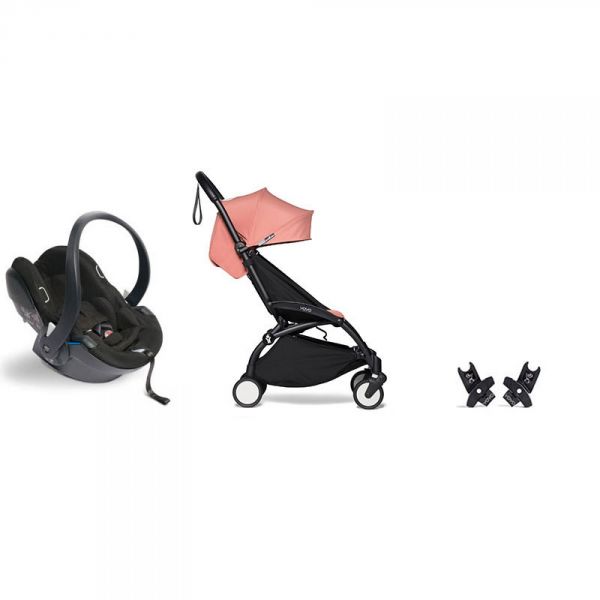 Poussette duo YOYO 3 - Châssis noir Pack 6+ et siège auto car seat by BeSafe Ginger