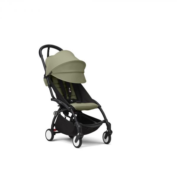 Poussette duo YOYO 3 - Châssis noir Pack 6+ et siège auto car seat by BeSafe Olive