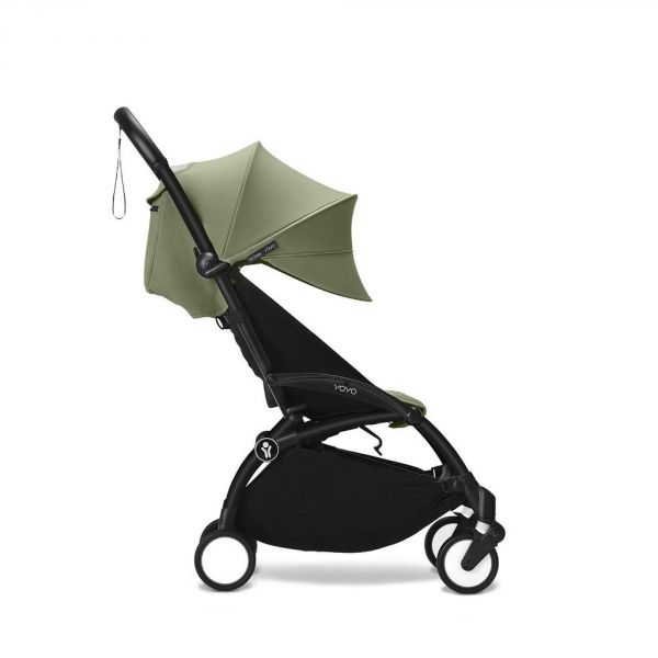 Poussette duo YOYO 3 - Châssis noir Pack 6+ et siège auto car seat by BeSafe Olive