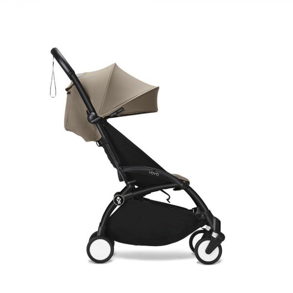 Poussette duo YOYO 3 - Châssis noir Pack 6+ et siège auto car seat by BeSafe Taupe