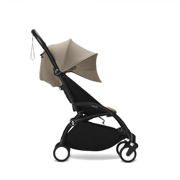 Poussette duo YOYO 3 - Châssis noir Pack 6+ et siège auto car seat by BeSafe Taupe