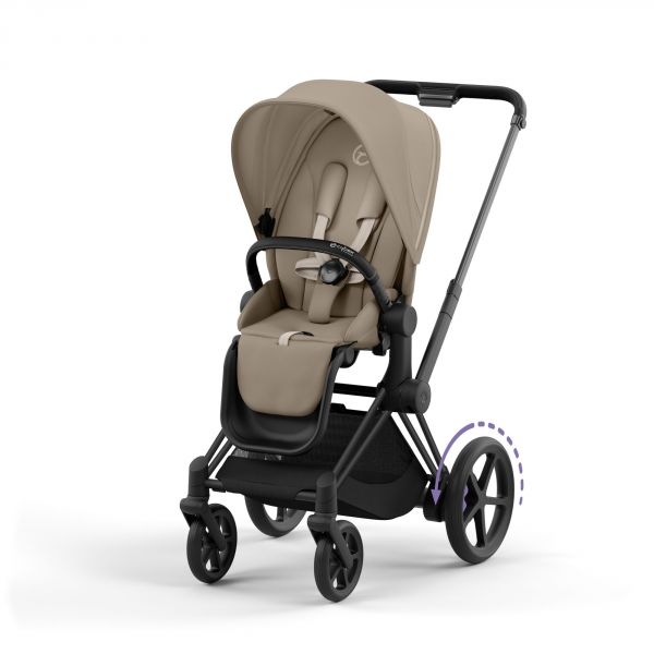 Poussette e-Priam 2 Cozy Beige châssis Matt Black