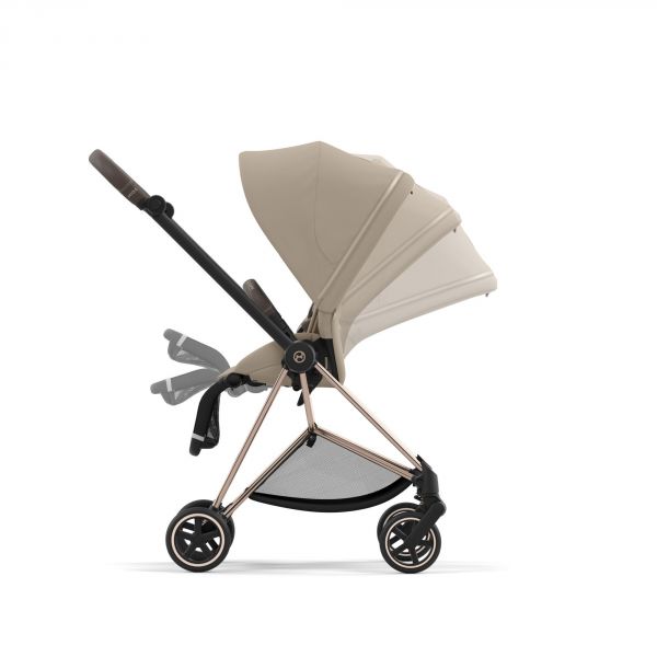 Poussette duo Mios 3 Cozy Beige châssis Rose Gold + Nacelle Luxe