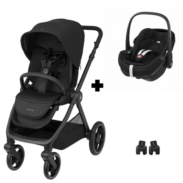 Poussette Oxford Twillic Black + Siège auto Pebble 360 Pro2 I-Size Essential Black