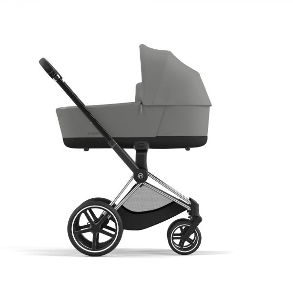 Poussette trio Priam 4 Mirage Grey châssis Chrome Black + Siège auto Cloud T i-Size + Nacelle Luxe