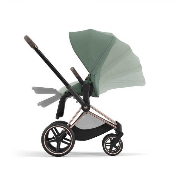 Poussette duo Priam 4 Leaf Green châssis Rose Gold + Siège auto Cloud T i-Size
