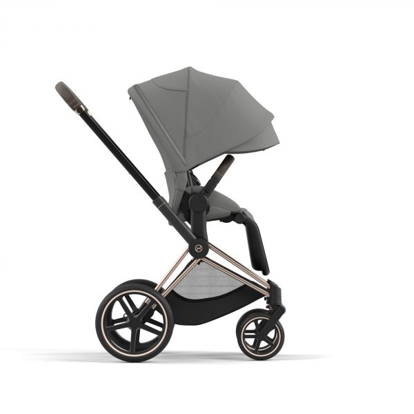 Poussette duo Priam 4 Mirage Grey châssis Rose Gold + Siège auto Cloud T i-Size