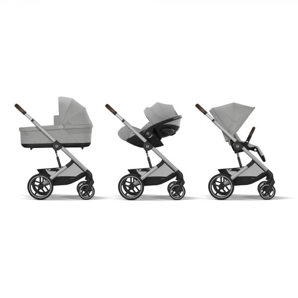 Poussette trio Balios S Lux 3 Stone Grey + Siège auto Aton B2 i-Size + Nacelle