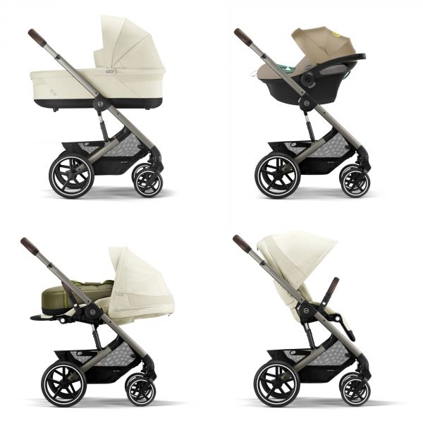 Poussette trio Balios S Lux 3 Seashell Beige + Siège auto Aton B2 i-Size + Nacelle