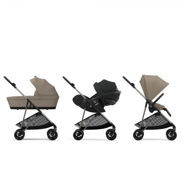 Poussette trio Melio 4 Almond Beige + Siège auto Aton B2 i-Size + Nacelle