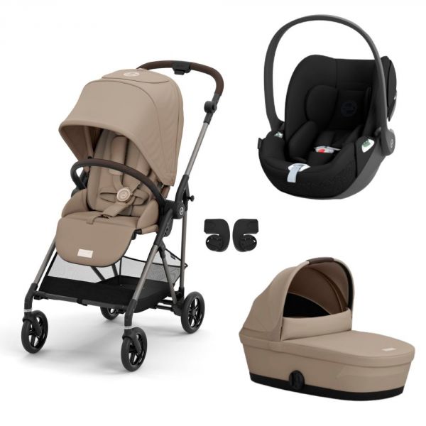 Poussette trio Melio 4 Almond Beige + Siège auto Cloud T i-Size + Nacelle