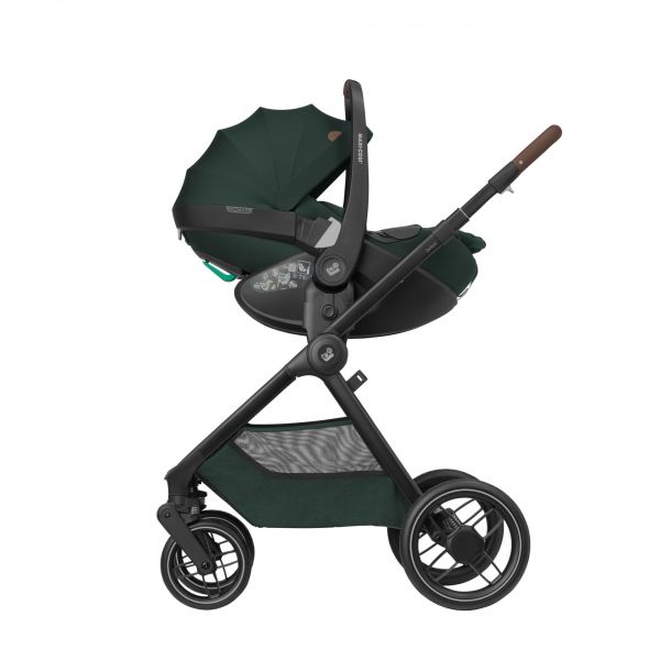 Poussette trio Oxford + siège auto Cabriofix i-Size + nacelle Sense Twillic Green