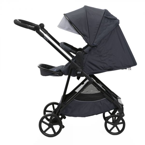 Poussette trio Seety Boston Grey + Siège auto Kory I-Size essential + Nacelle Seety  + Bi-Seat Air i-Size + base 360°