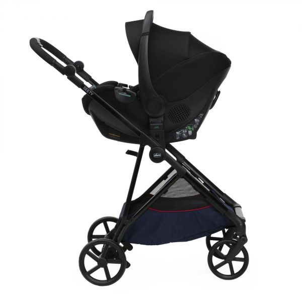 Poussette trio Seety Oxford Blue + Siège auto Kory I-Size essential + Nacelle Seety + Bi-Seat Air i-Size + base 360°