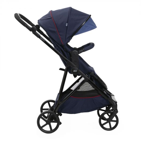 Poussette trio Seety Oxford Blue + Siège auto Kory I-Size essential + Nacelle Seety + Bi-Seat Air i-Size + base 360°