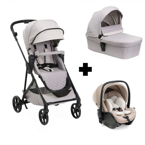 Poussette trio Seety + siège auto First Seat Recline I-Size + nacelle Seety Florence Beige