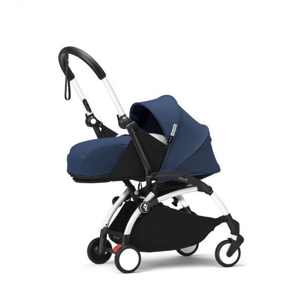 Poussette trio YOYO 3 - Châssis blanc Pack 0+ & 6+ Bleu Air France + siège auto car seat by BeSafe