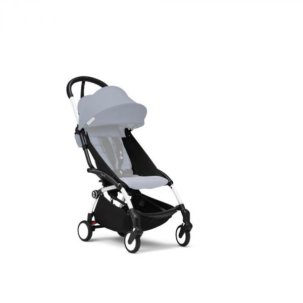 Poussette trio YOYO 3 - Châssis blanc Pack 0+ & 6+ Bleu Air France + siège auto car seat by BeSafe