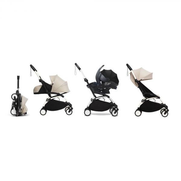 Poussette trio YOYO 3 - Châssis blanc Pack 0+ & 6+ Bonpoint + siège auto car seat by Besafe