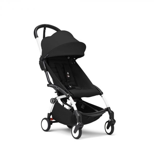 Poussette trio YOYO 3 - Châssis blanc Pack 0+ & 6+ Noir + siège auto car seat by BeSafe