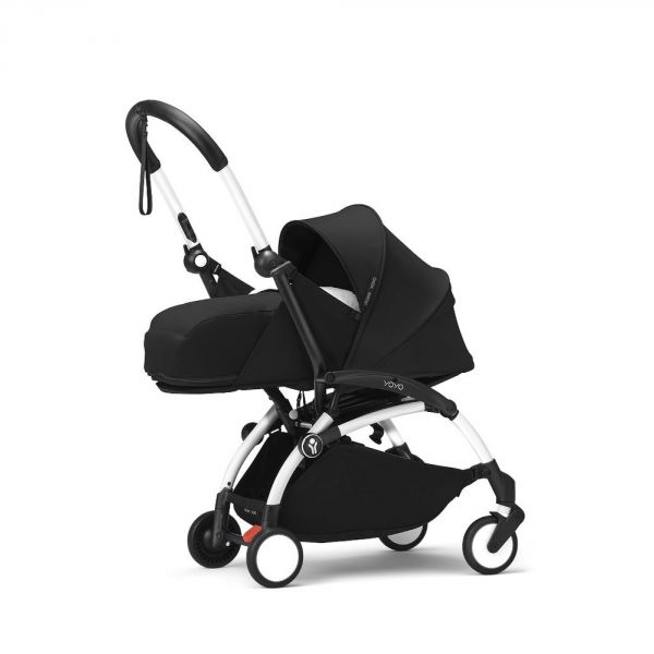 Poussette trio YOYO 3 - Châssis blanc Pack 0+ & 6+ Noir + siège auto car seat by BeSafe