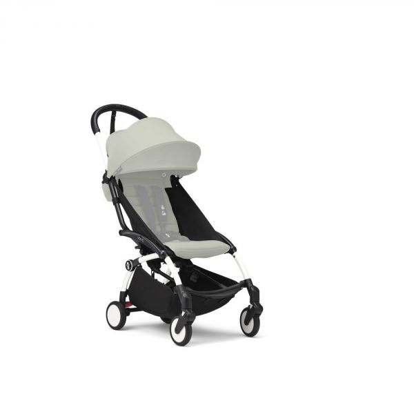 Poussette trio YOYO 3 - Châssis blanc Pack 0+ & 6+ Olive + siège auto car seat by BeSafe