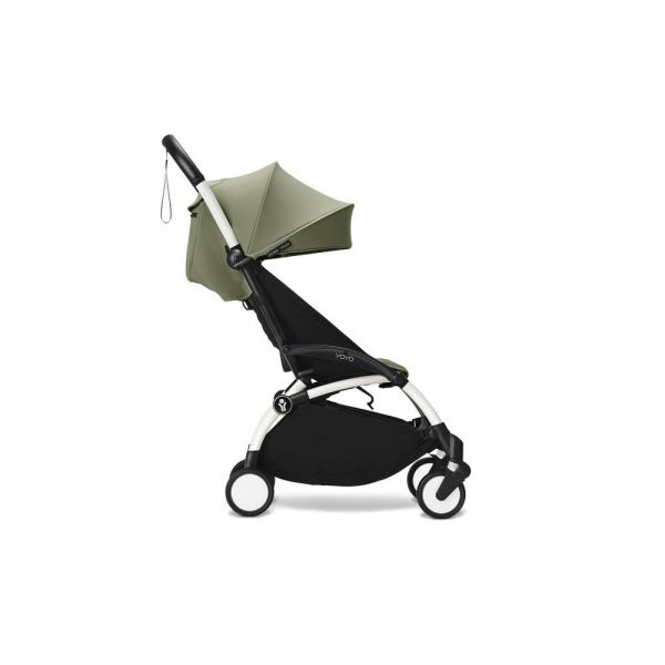 Poussette trio YOYO 3 - Châssis blanc Pack 0+ & 6+ Olive + siège auto car seat by BeSafe