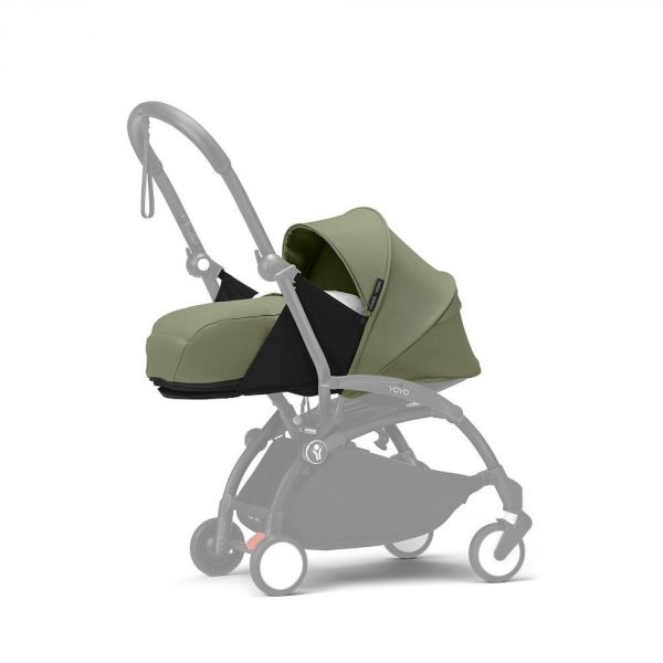 Poussette trio YOYO 3 - Châssis blanc Pack 0+ & 6+ Olive + siège auto car seat by BeSafe