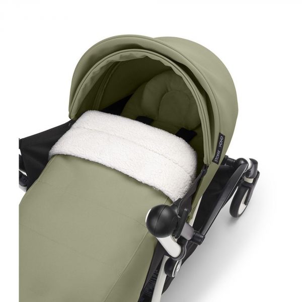 Poussette trio YOYO 3 - Châssis blanc Pack 0+ & 6+ Olive + siège auto car seat by BeSafe