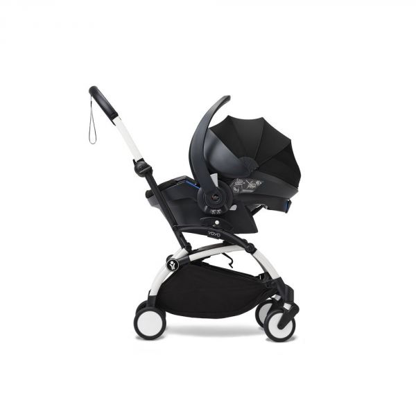 Poussette trio YOYO 3 - Châssis blanc Pack 0+ & 6+ Olive + siège auto car seat by BeSafe