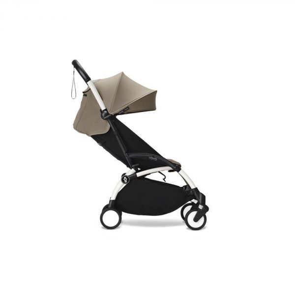 Poussette trio YOYO 3 - Châssis blanc Pack 0+ & 6+ Taupe + siège auto car seat by BeSafe