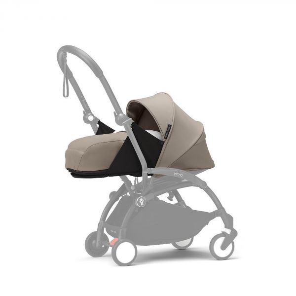 Poussette trio YOYO 3 - Châssis blanc Pack 0+ & 6+ Taupe + siège auto car seat by BeSafe