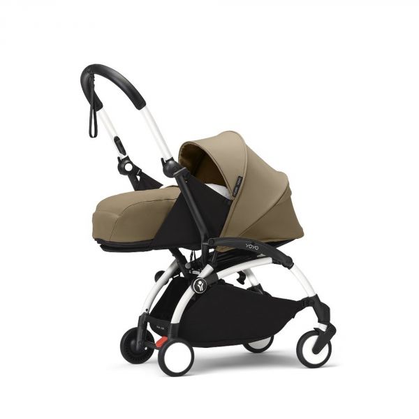 Poussette trio YOYO 3 - Châssis blanc Pack 0+ & 6+ Toffee + siège auto car seat by BeSafe