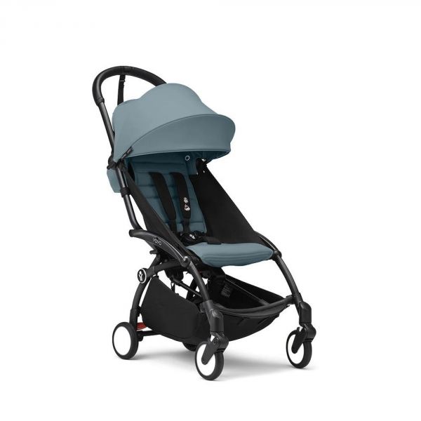 Poussette trio YOYO 3 - Châssis noir Pack 0+ & 6+ Aqua + siège auto car seat by BeSafe