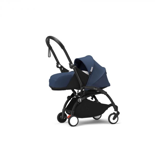 Poussette trio YOYO 3 - Châssis noir Pack 0+ & 6+ Bleu Air France + siège auto car seat by BeSafe