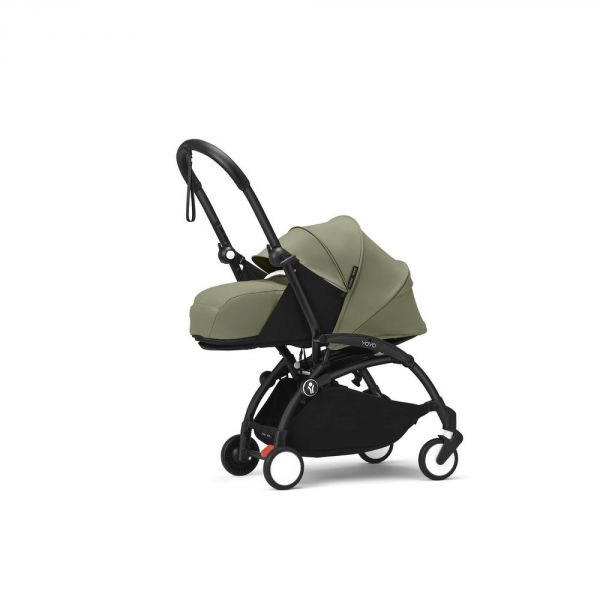 Poussette trio YOYO 3 - Châssis noir Pack 0+ & 6+ Olive + siège auto car seat by BeSafe