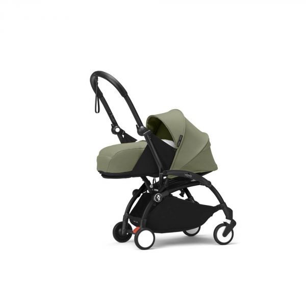 Poussette trio YOYO 3 - Châssis noir Pack 0+ & 6+ Olive + siège auto car seat by BeSafe