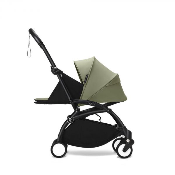 Poussette trio YOYO 3 - Châssis noir Pack 0+ & 6+ Olive + siège auto car seat by BeSafe