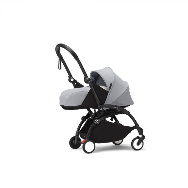 Poussette trio YOYO 3 - Châssis noir Pack 0+ & 6+ Stone + siège auto car seat by BeSafe