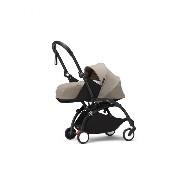 Poussette trio YOYO 3 - Châssis noir Pack 0+ & 6+ Taupe + siège auto car seat by BeSafe