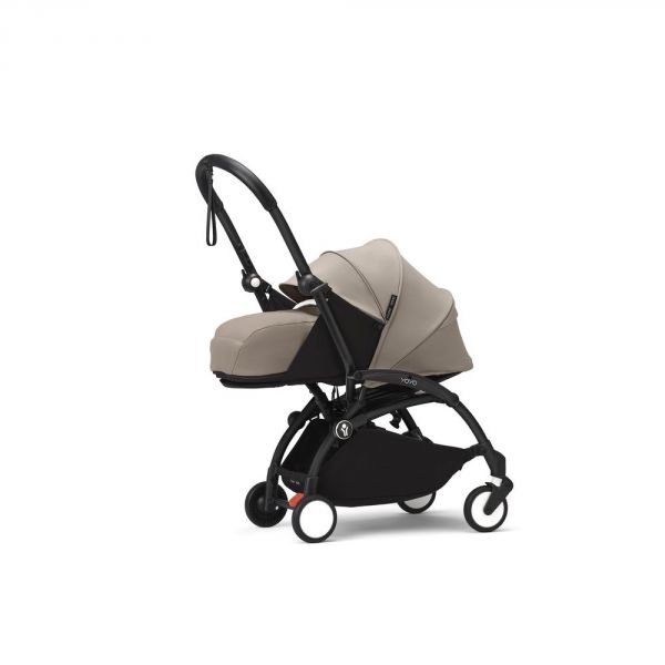 Poussette trio YOYO 3 - Châssis noir Pack 0+ & 6+ Taupe + siège auto car seat by BeSafe