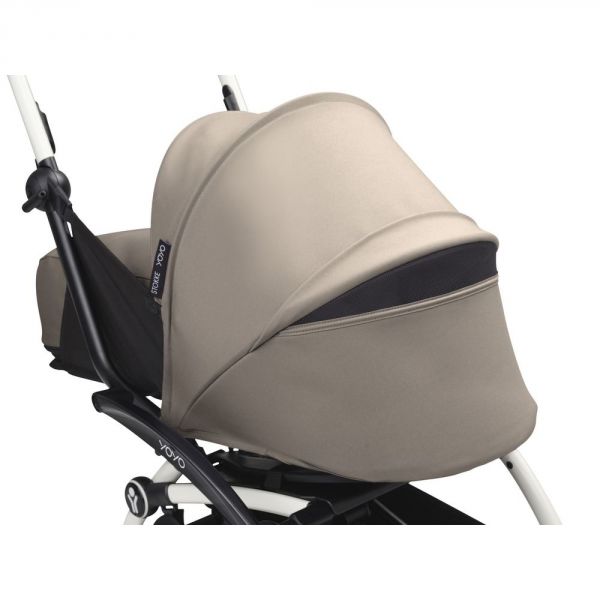 Poussette trio YOYO 3 - Châssis noir Pack 0+ & 6+ Taupe + siège auto car seat by BeSafe