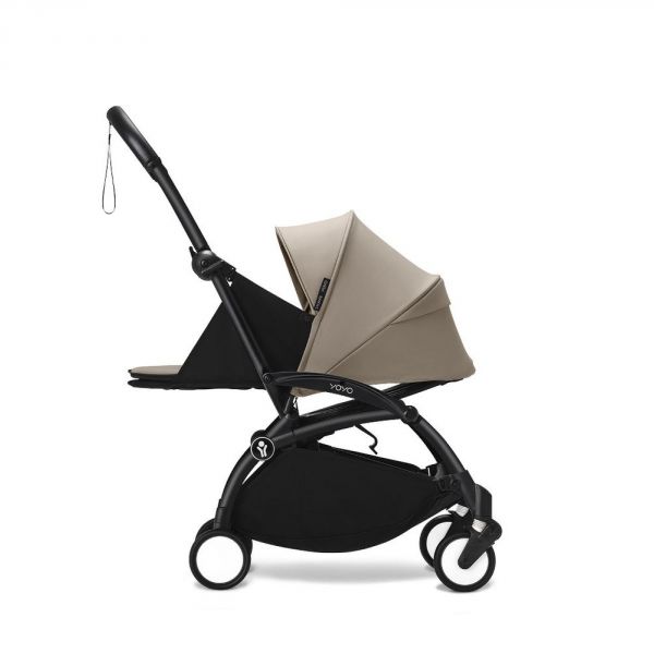 Poussette trio YOYO 3 - Châssis noir Pack 0+ & 6+ Taupe + siège auto car seat by BeSafe